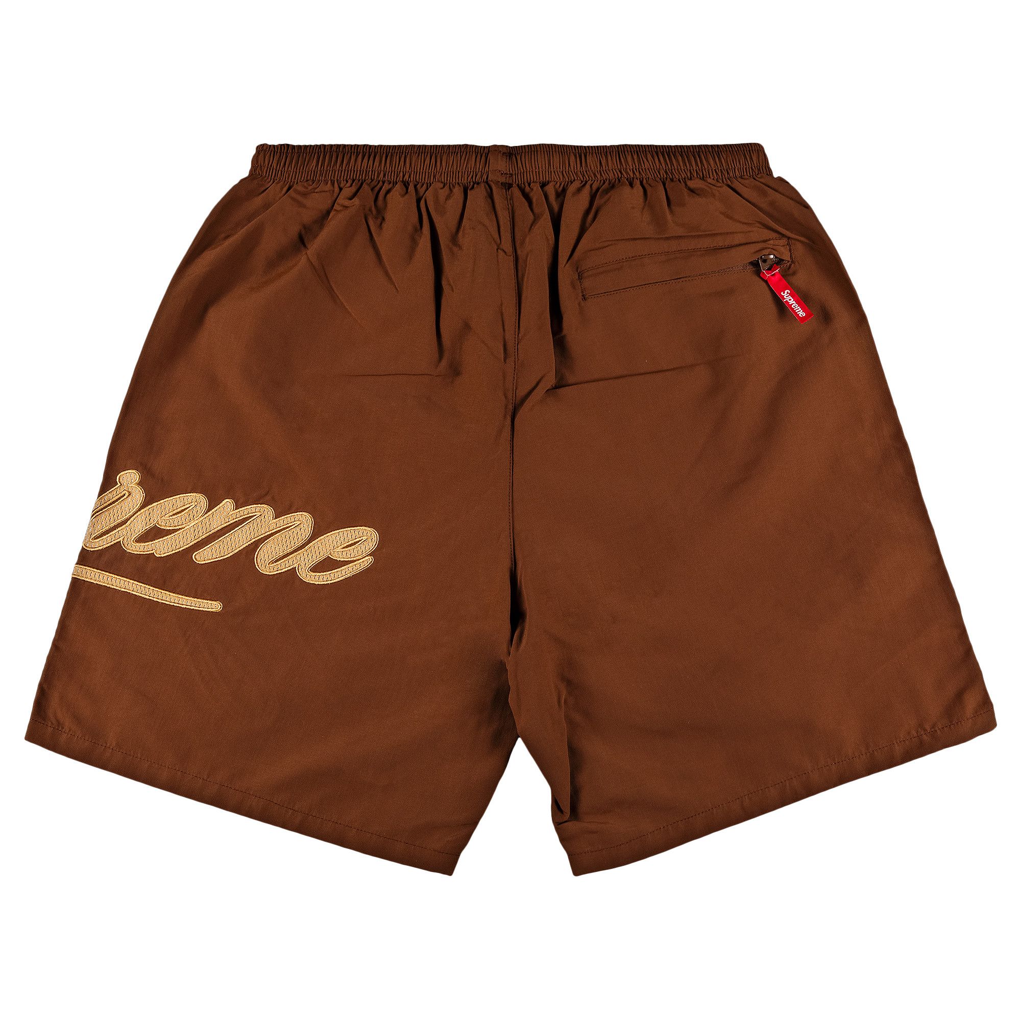 Buy Supreme Mesh Script Water Short 'Brown' - SS21SH34 BROWN | GOAT