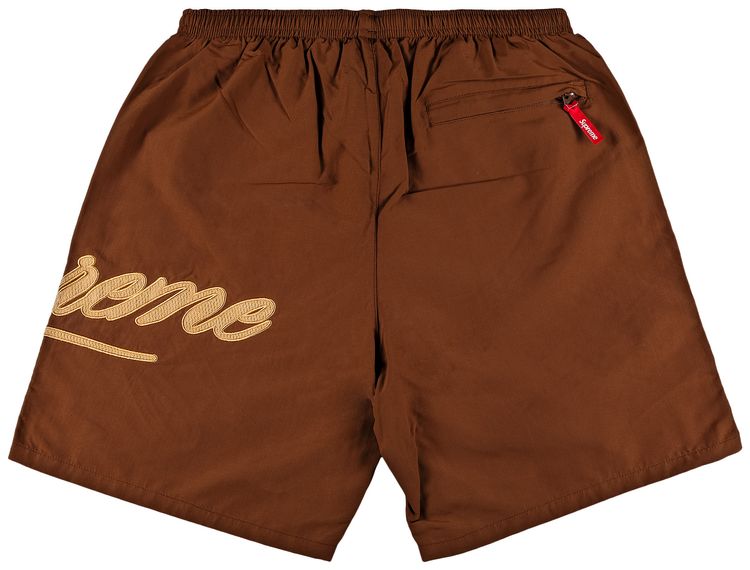 Supreme Mesh Script Water Short Brown