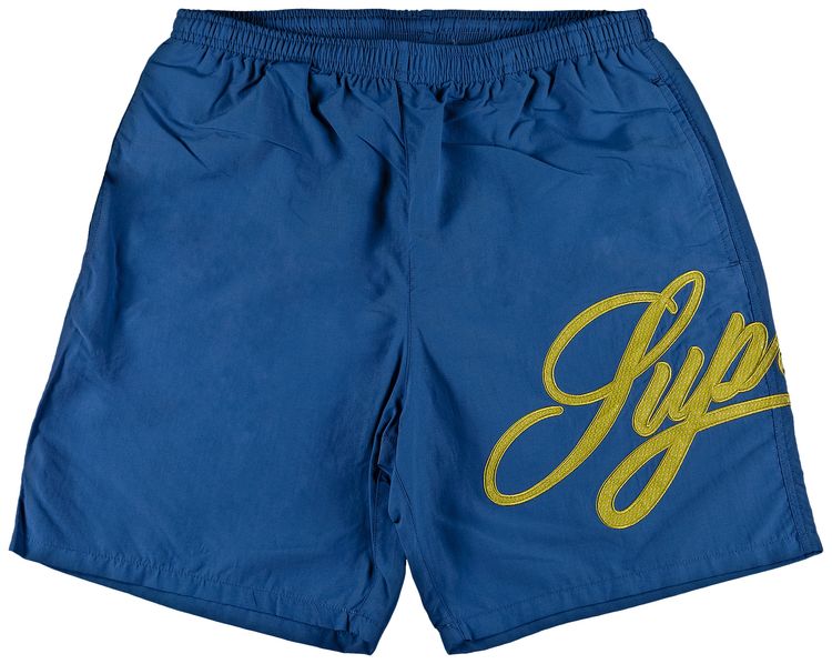 Supreme Mesh Script Water Short Light Navy