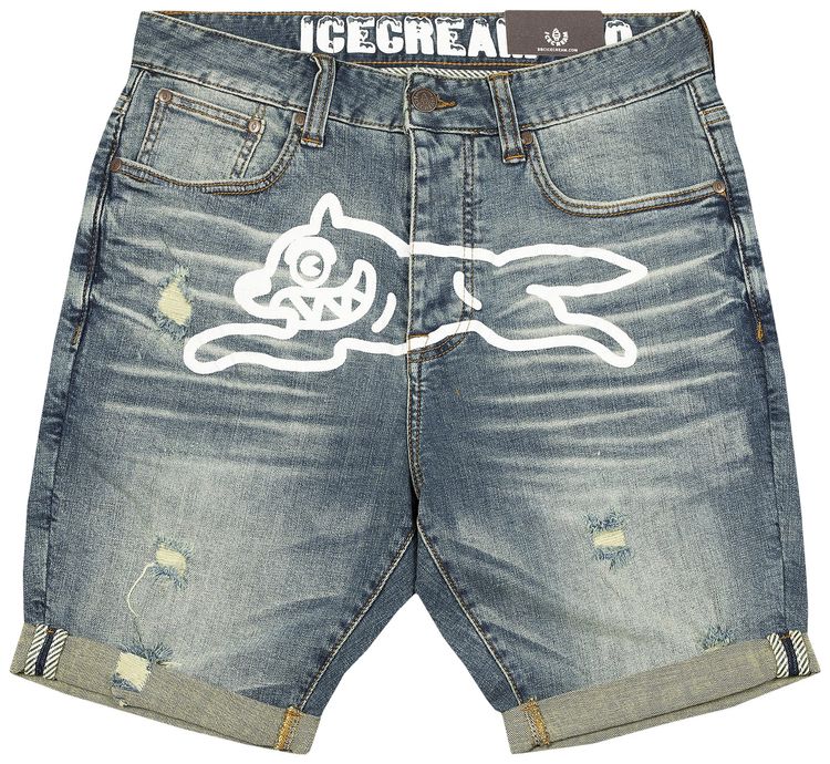 Icecream Soft Serve Jean Shorts Blue