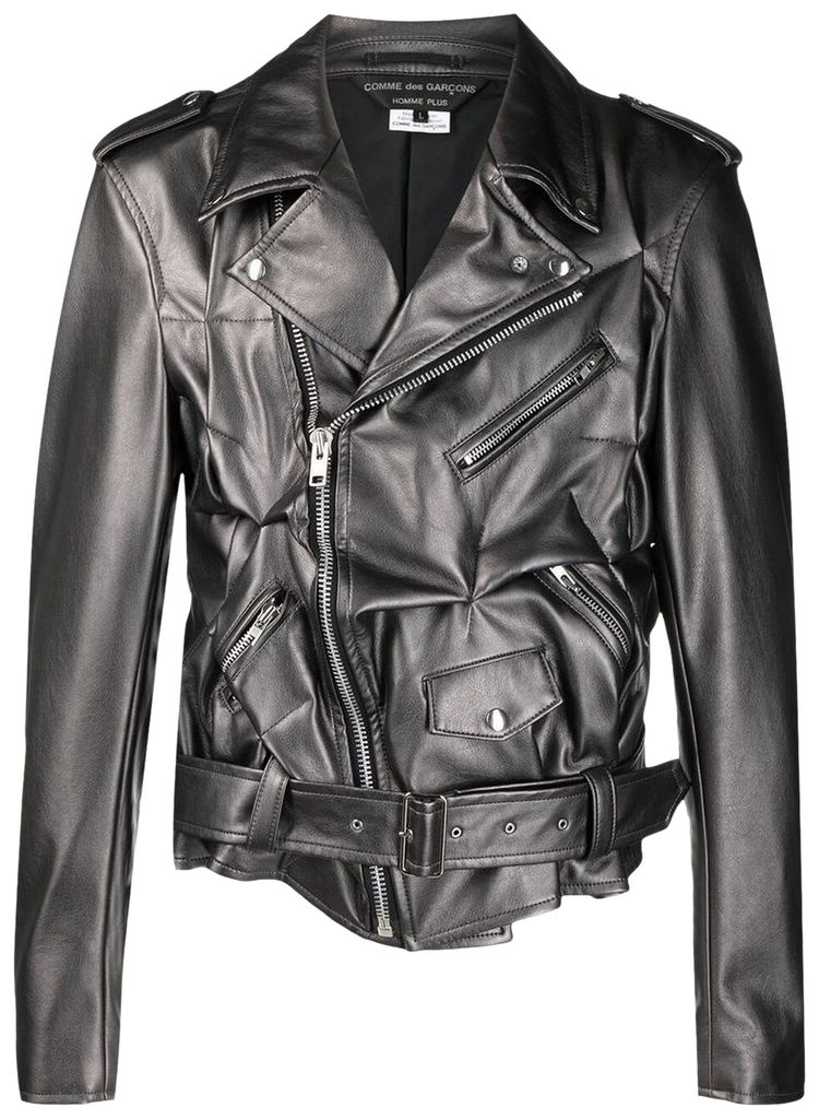 Comme des Garcons Homme Plus Faux Leather Jacket Silver