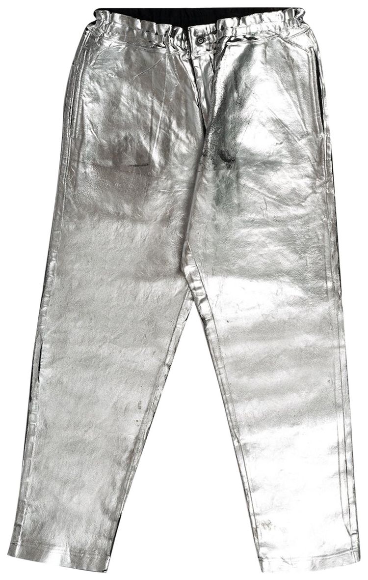 Comme des Garcons Homme Plus Smooth Garment Foil Print Pants BlackSilver
