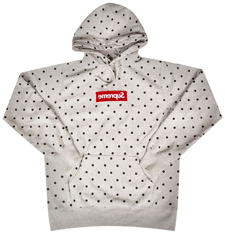 Supreme x Comme des Garcons SHIRT Polka Dot Box Logo Hooded Sweatshirt Heather Grey