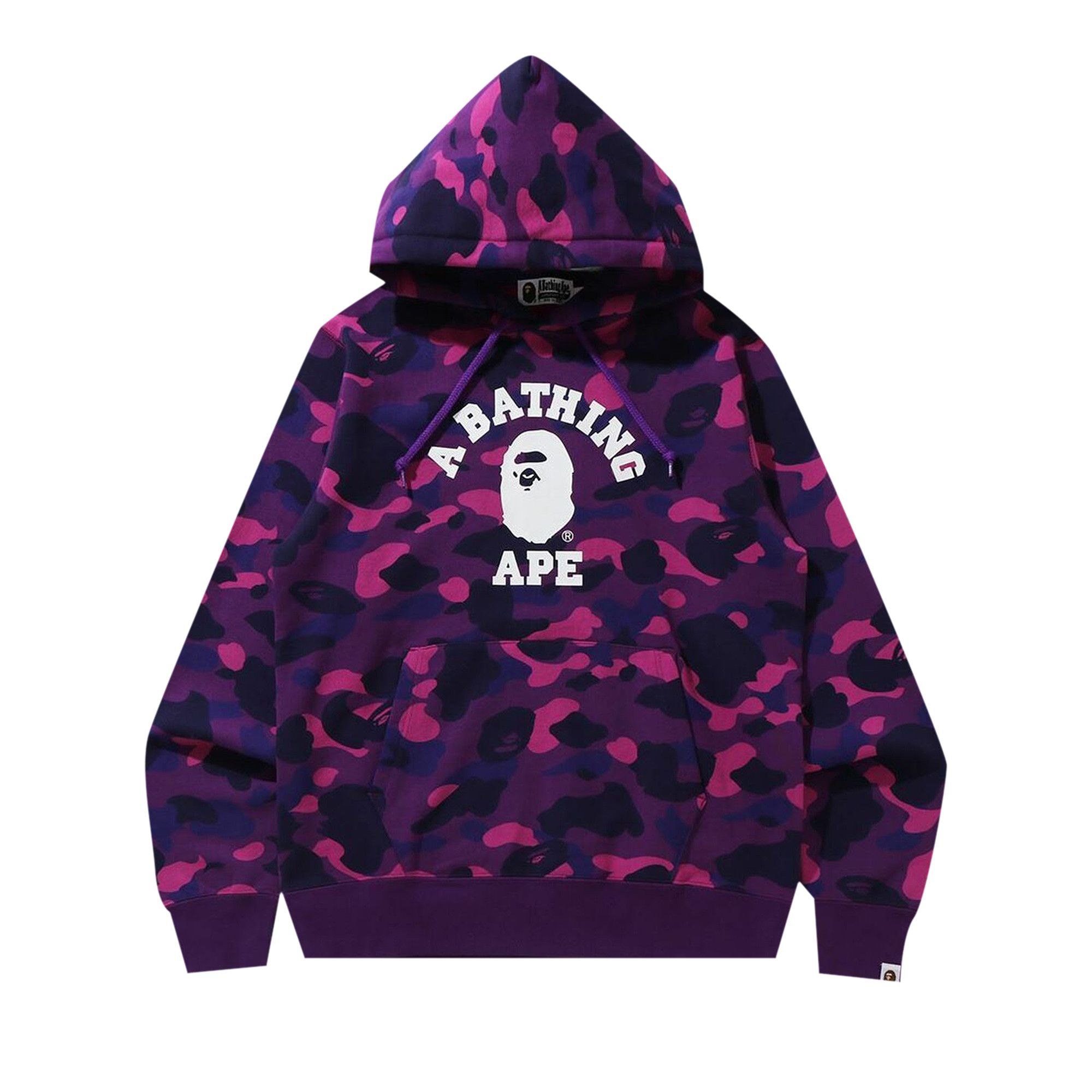 Size xxl BAPE Online Exclusive Color Camo College Pullover Hoodie Purple
