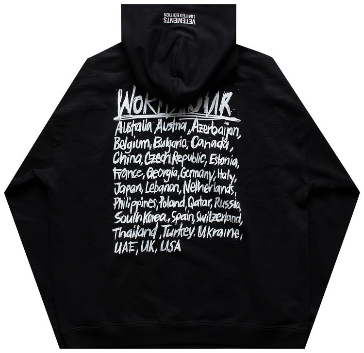 Vetements World Tour Logo Hoodie BlackWhite