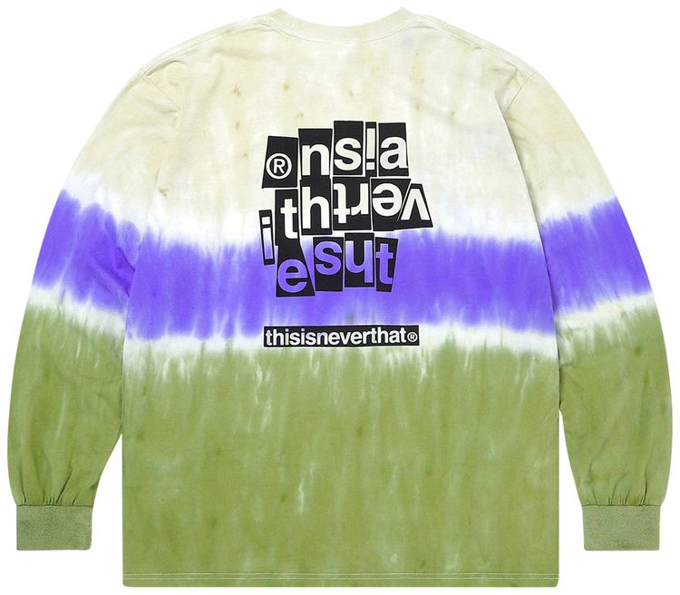 thisisneverthat Tie Dye Stripe Long Sleeve Tee Beige