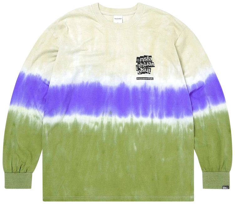 thisisneverthat Tie Dye Stripe Long Sleeve Tee Beige