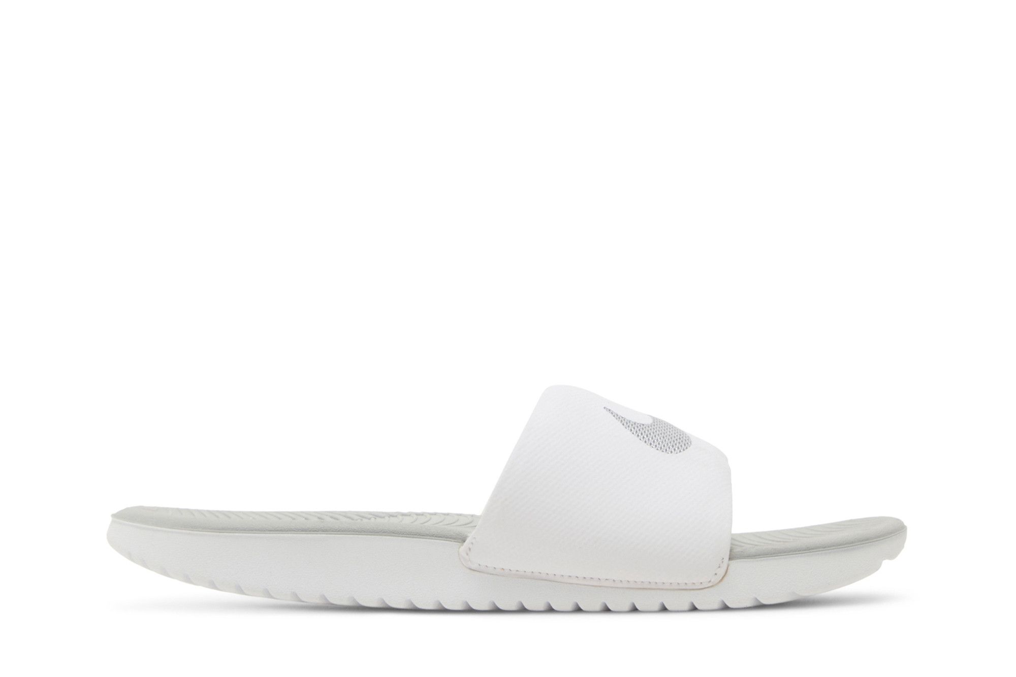 White and silver nike slides outlet