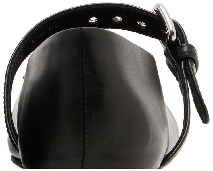 Miu Miu Wmns Leather Buckled Ballerinas Black