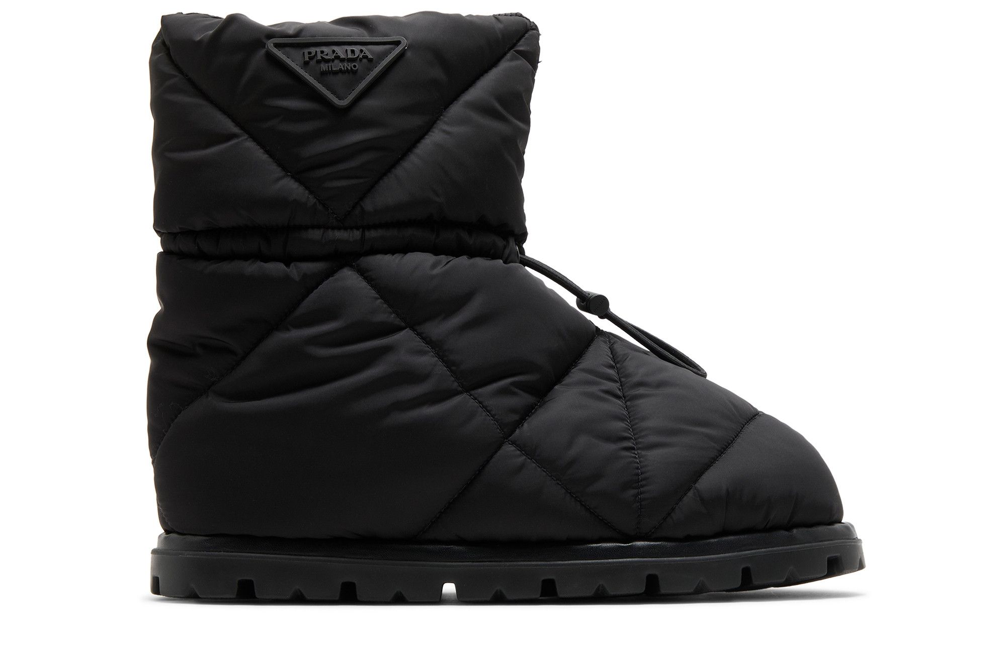 Buy Prada Blow 19 Quilted Nylon Drawstring Boot Black 2UE019 3LGO F0002 GOAT