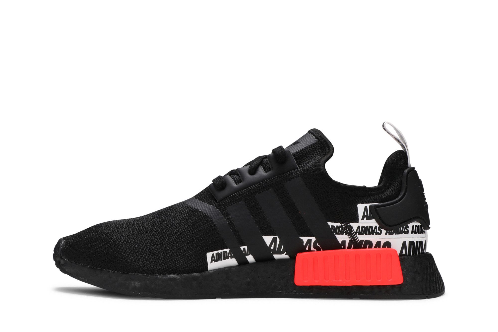 Buy NMD R1 Wordmark Heel Stripe Black Solar Red FX6794 GOAT CA
