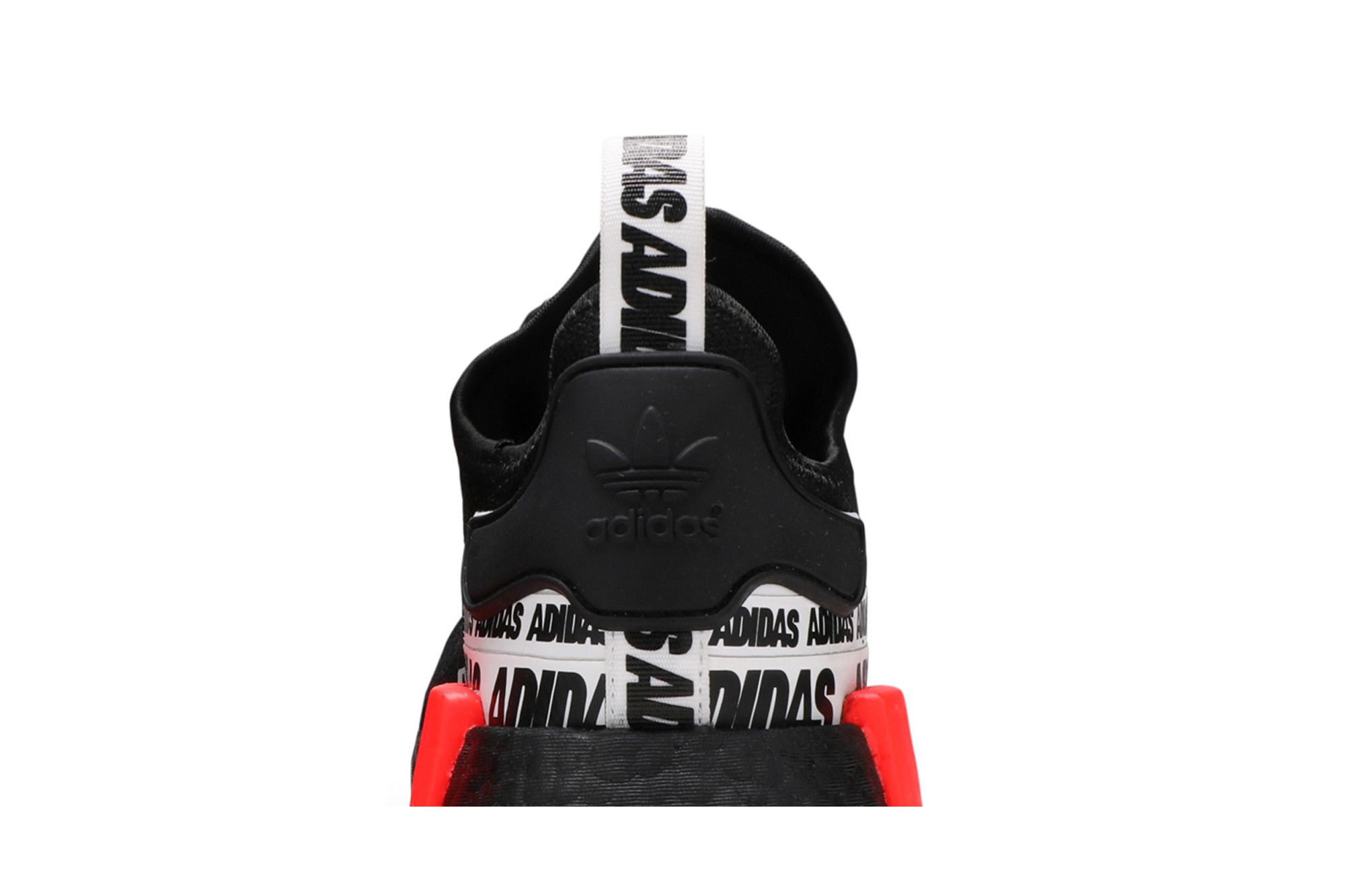 Buy NMD R1 Wordmark Heel Stripe Black Solar Red FX6794 GOAT CA