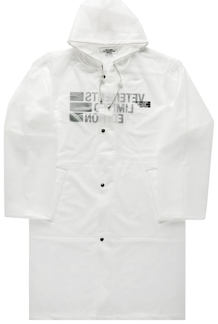 Vetements Big Logo Limited Edition Raincoat Transparent