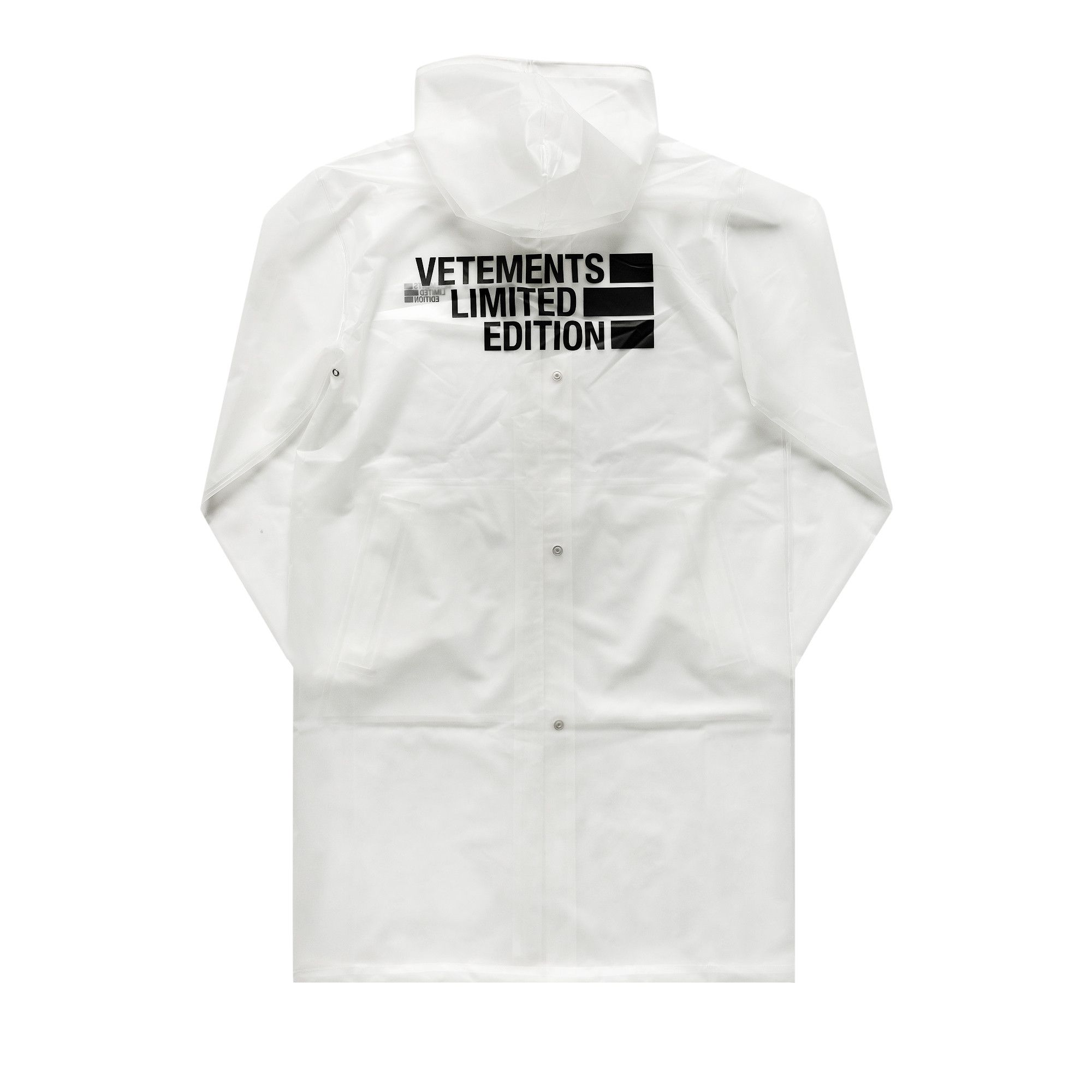 Vetements Big Logo Limited Edition Raincoat Transparent