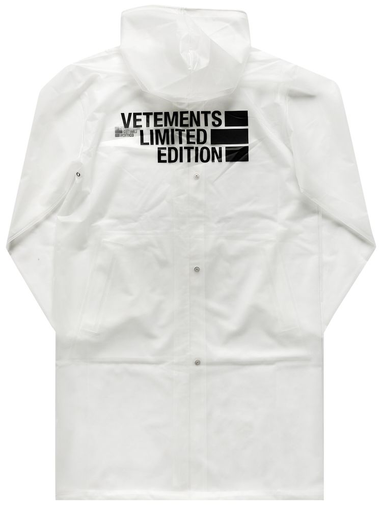 Vetements Big Logo Limited Edition Raincoat Transparent