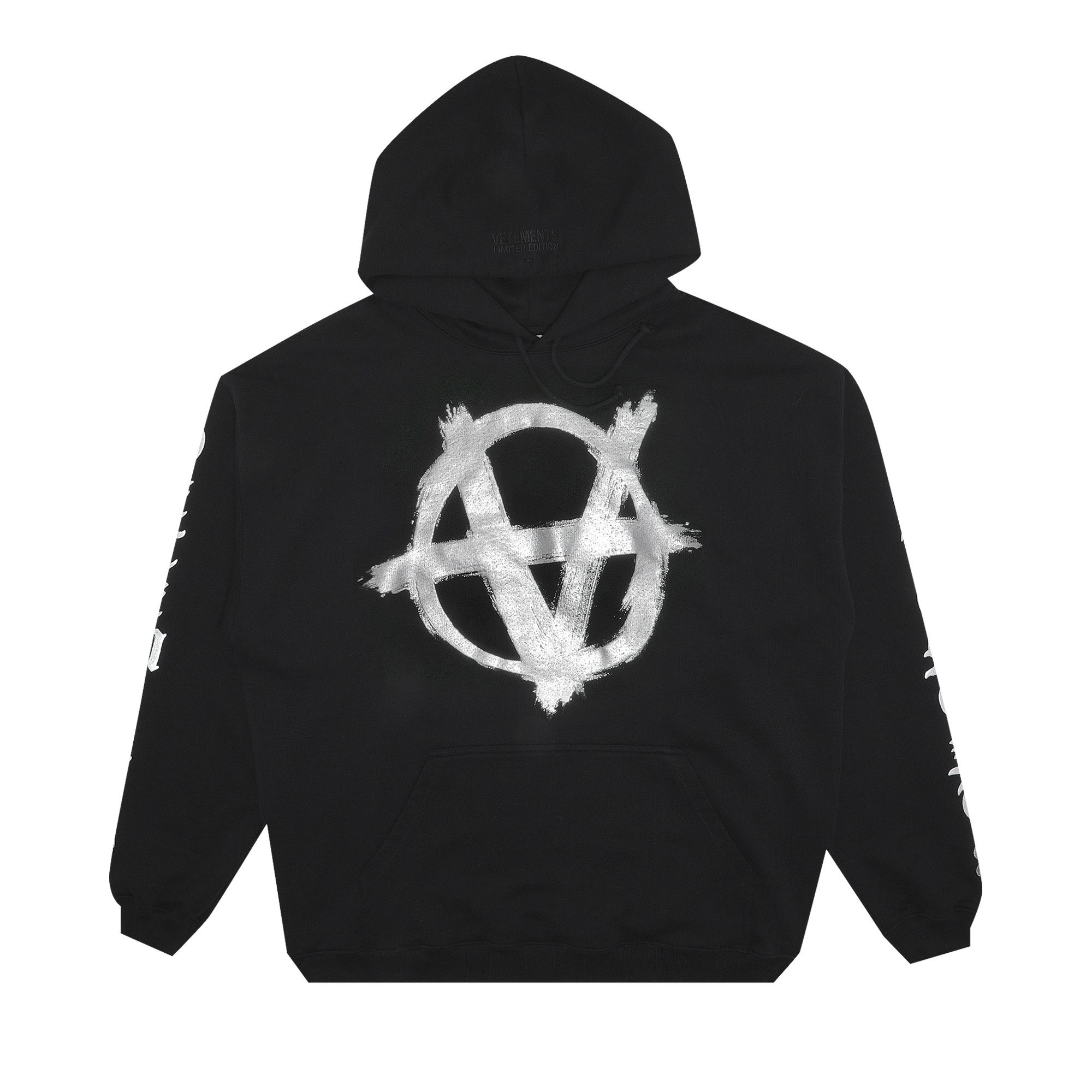 Buy Vetements Double Anarchy Hoodie Black Silver UA52TR850S BLAC GOAT