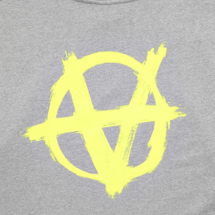 Vetements Double Anarchy Logo Hoodie Grey MelangeNeon Yellow