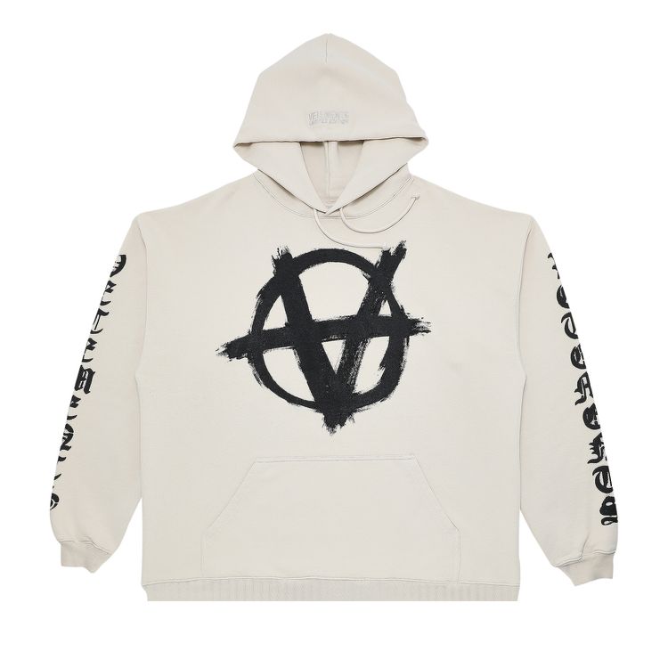 Vetements Double Anarchy Logo Hoodie Off WhiteBlack