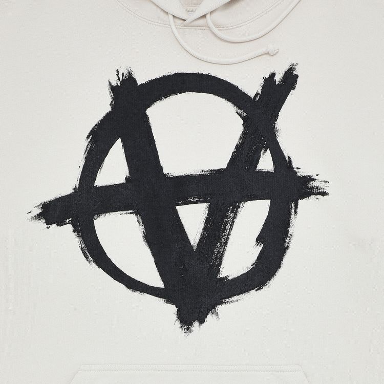 Vetements Double Anarchy Logo Hoodie Off WhiteBlack