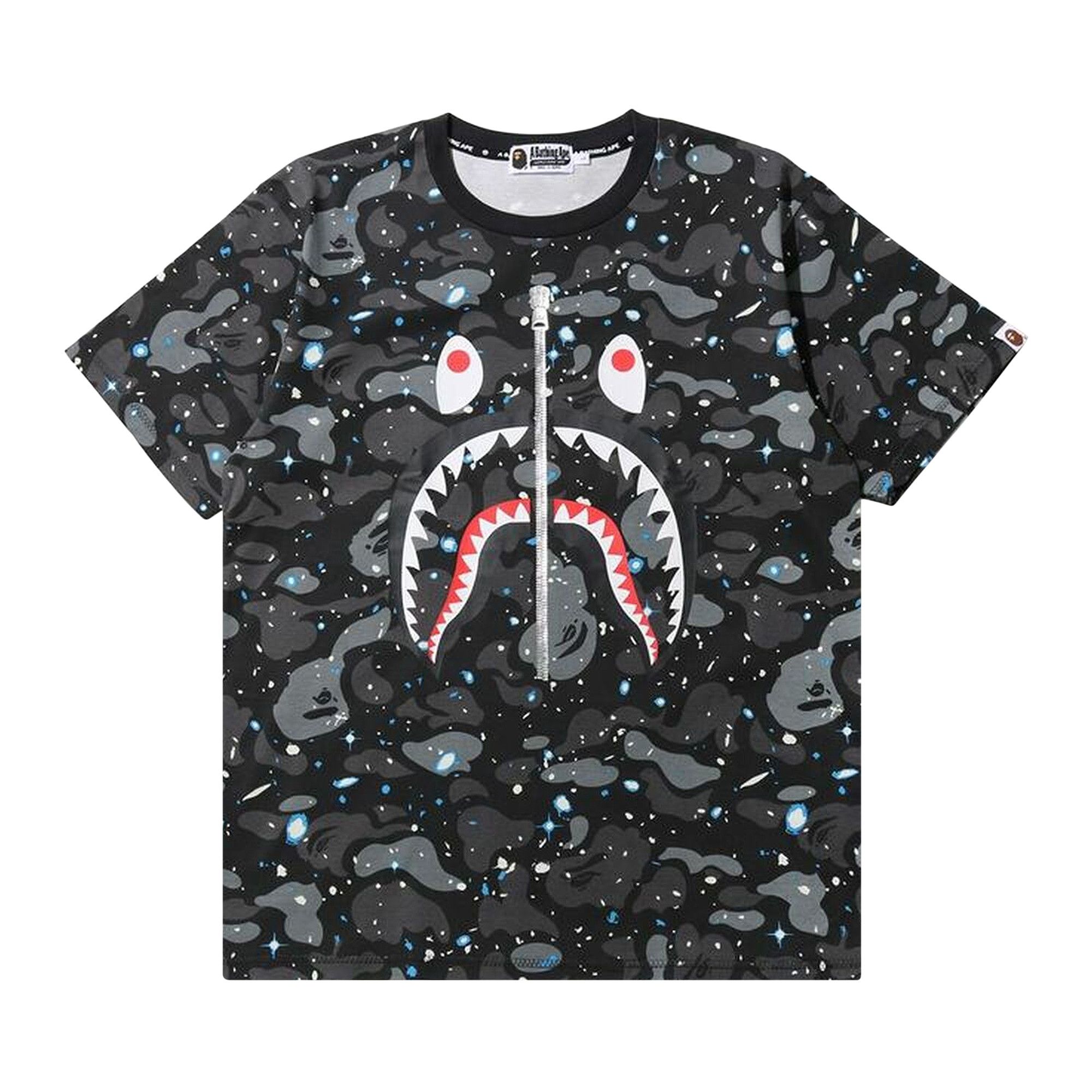 Buy BAPE Space Camo Shark Tee Black 1G30 109 006 BLACK GOAT