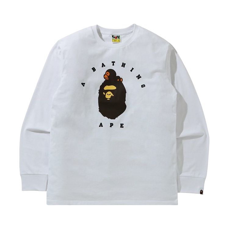 BAPE Milo On Ape Long Sleeve Tee White