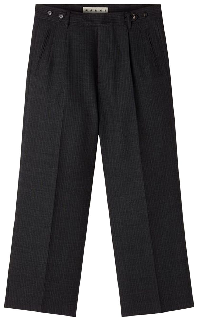 Marni Shadow Pinstripe Wool Trousers Blue  Grey