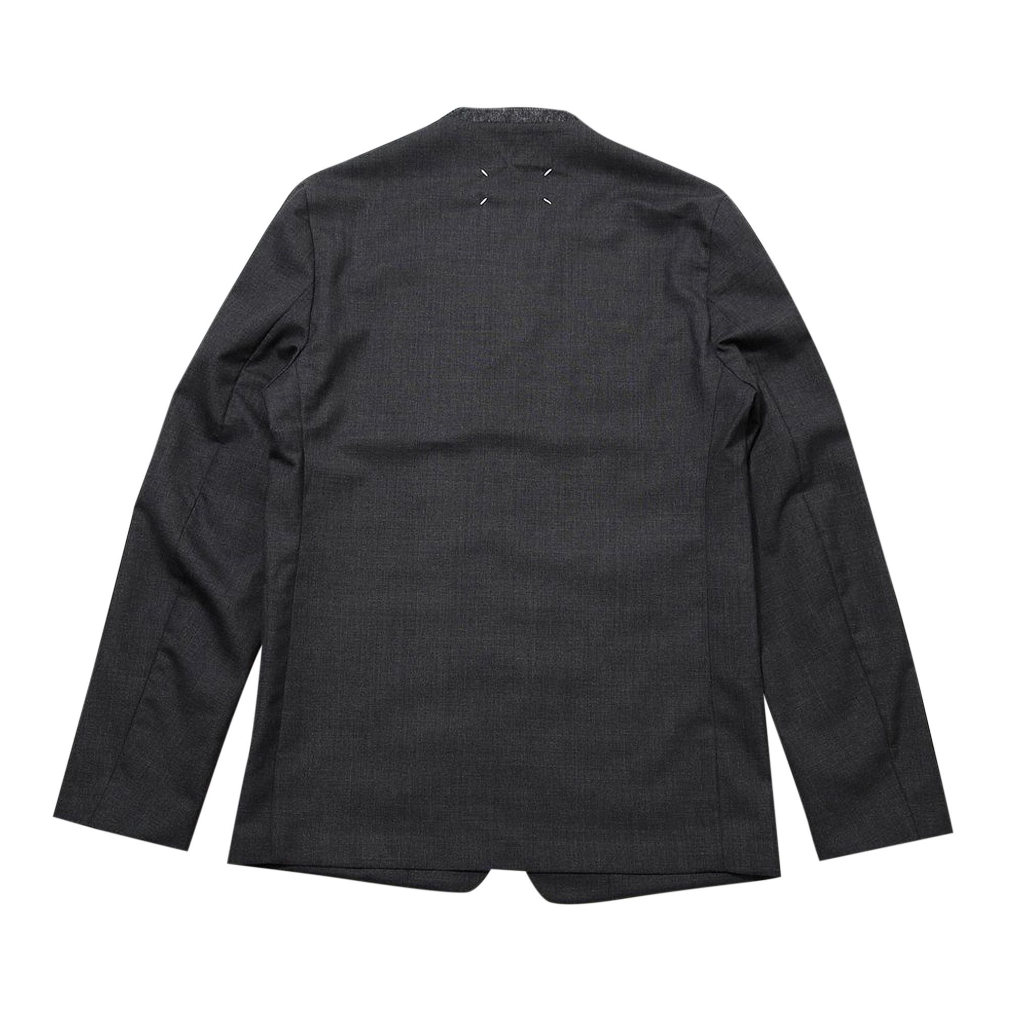 Buy Maison Margiela Collarless Jacket 'Dark Grey Melange