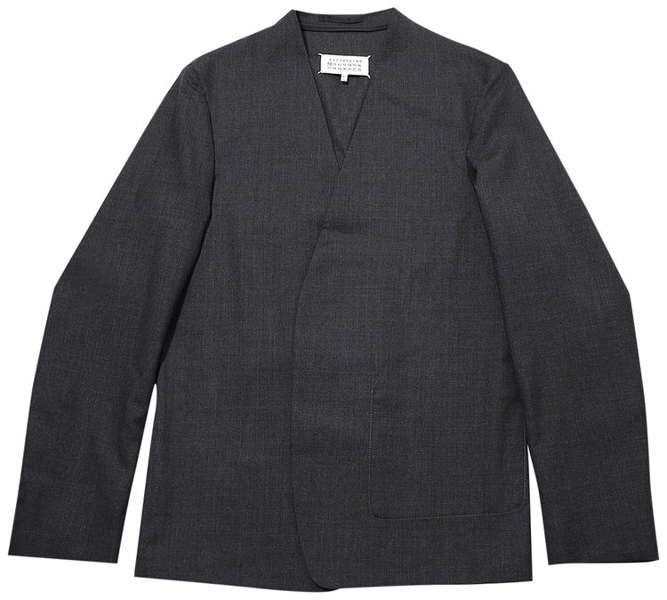 Maison Margiela Collarless Jacket Dark Grey Melange