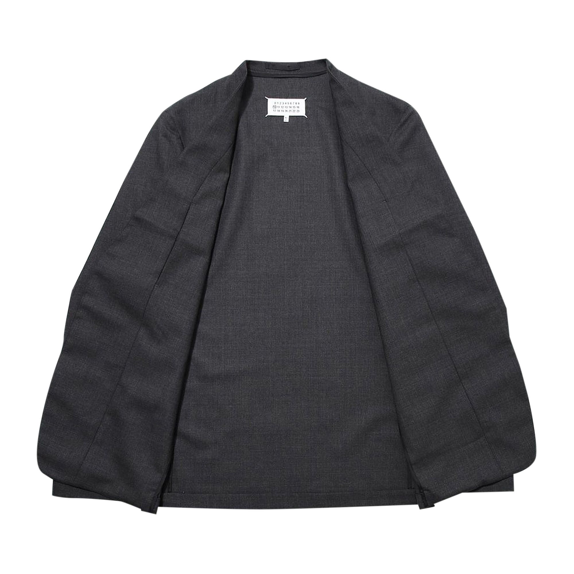 Buy Maison Margiela Collarless Jacket 'Dark Grey Melange