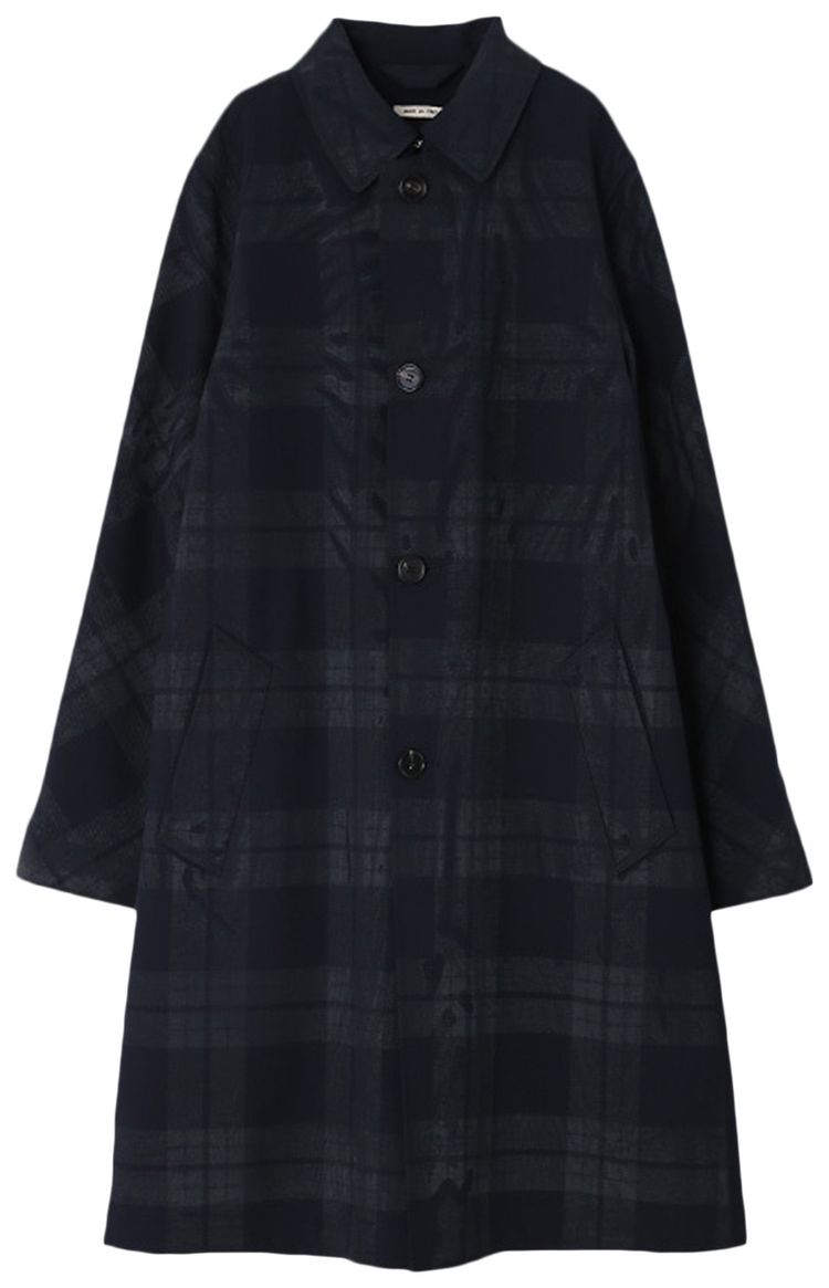 Marni Plaid Print Coat BlueBlack
