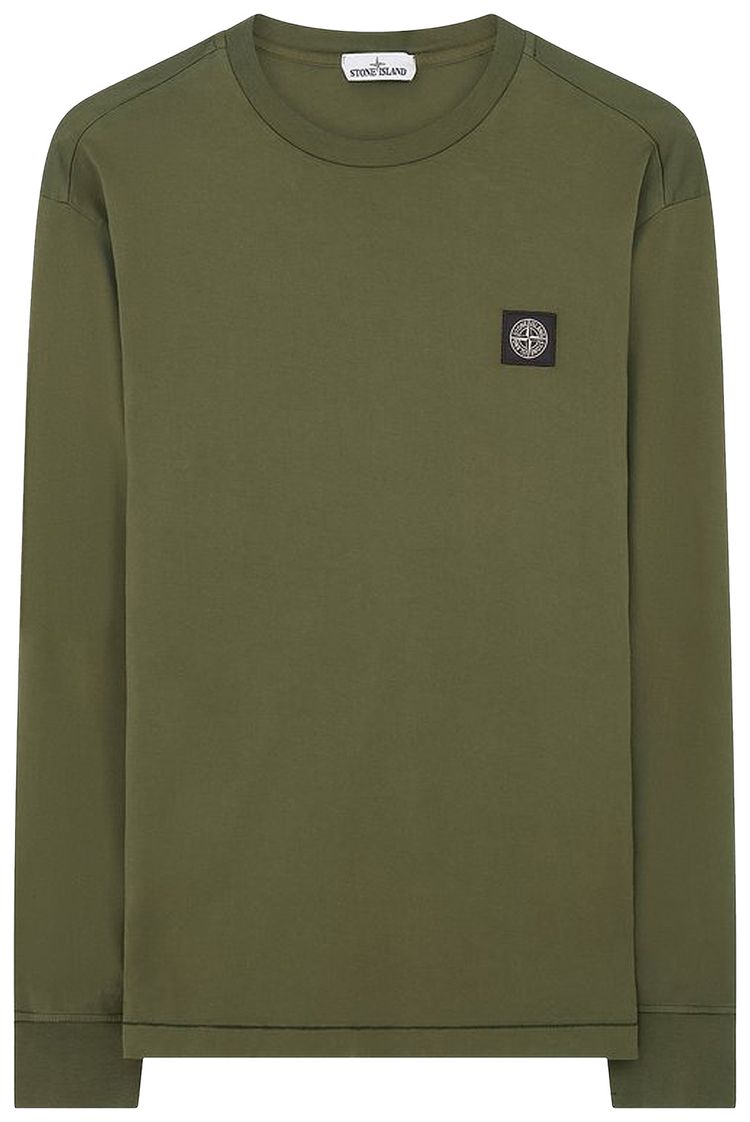 Stone Island Patch Logo Long Sleeve Olive