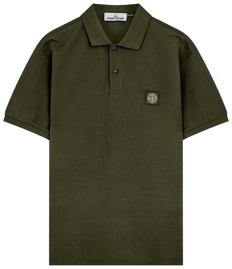 Stone Island Patch Logo Polo Olive