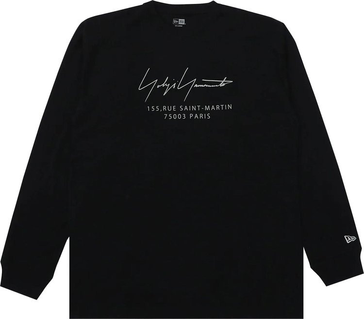 Yohji Yamamoto Pour Homme Paris Logo Long Sleeve Tee Black