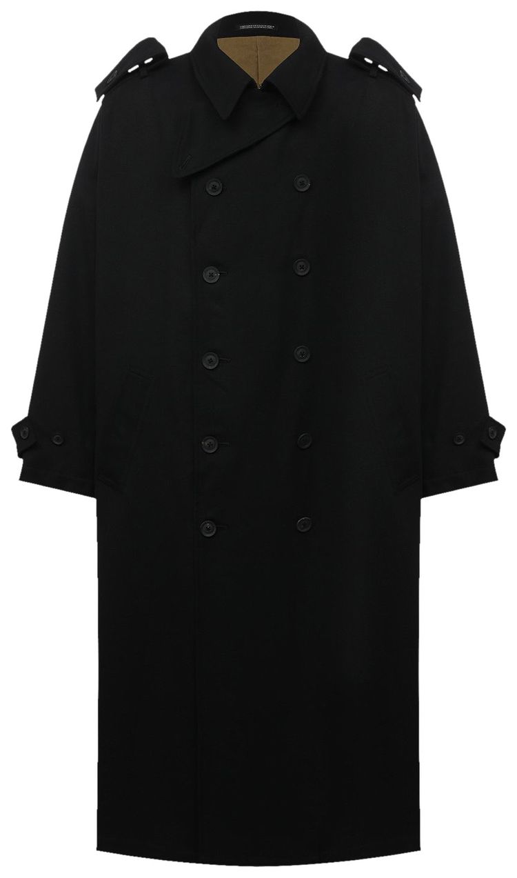 Yohji Yamamoto Pour Homme Cuff Trench Coat Black