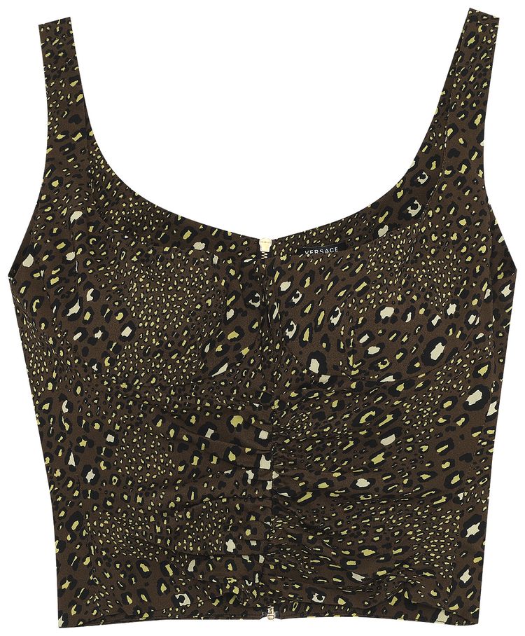 Versace Leopard Pattern Top Brown