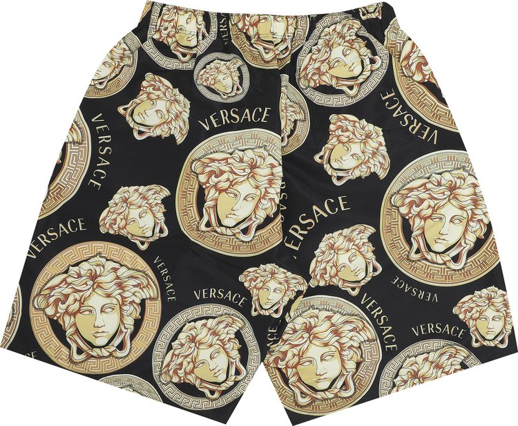 Versace Barocco Mosaic Print Swim Shorts BlackGold