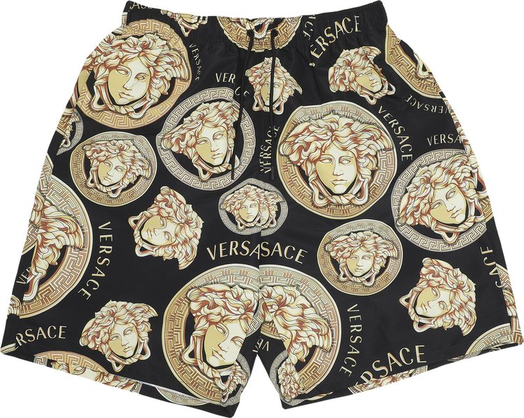 Versace Barocco Mosaic Print Swim Shorts 'Black/Gold'
