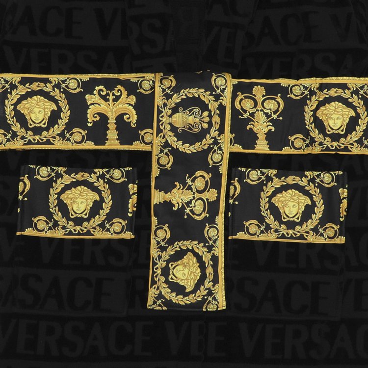 Versace I Heart Baroque Bath Robe Black