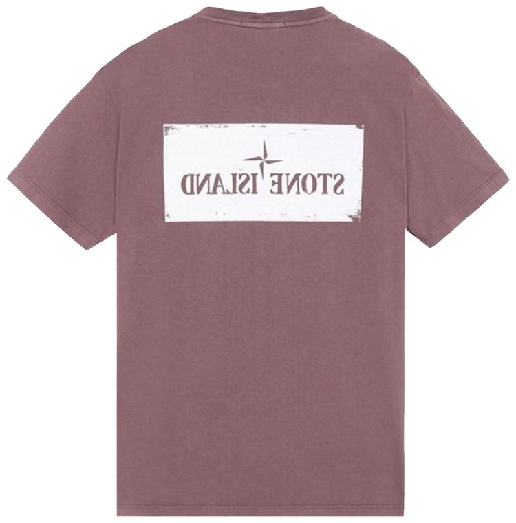 Stone Island Stencil One T Shirt Dark Burgundy