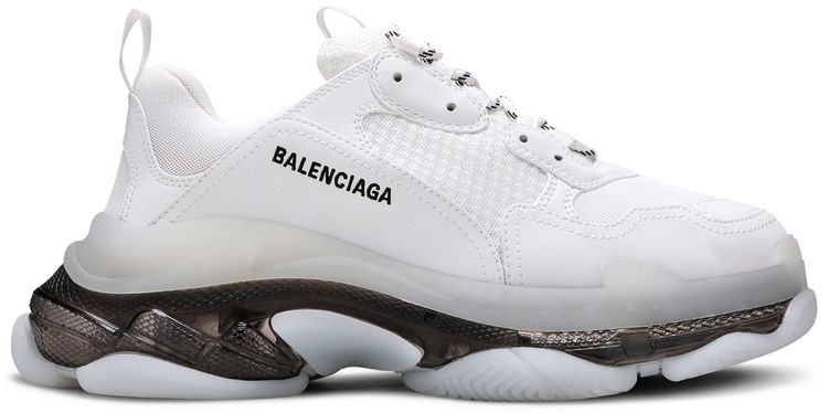 Balenciaga Triple S Sneaker Clear Sole   White Black