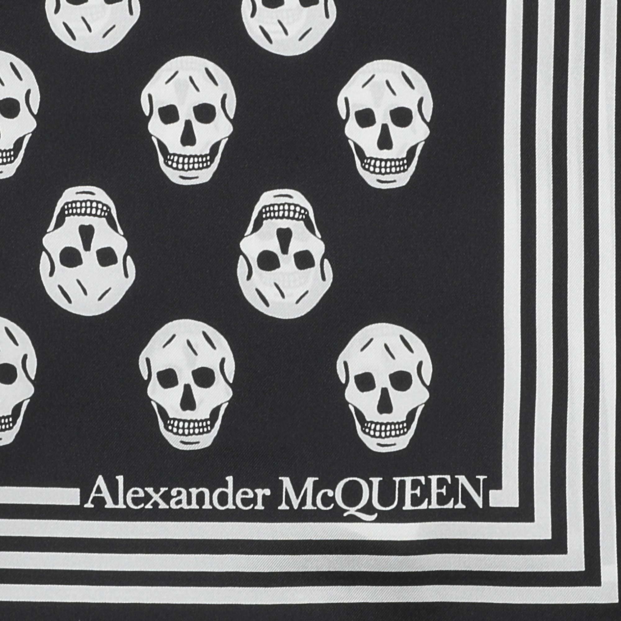 Buy Alexander McQueen Biker Skull Scarf 'Black/Ivory