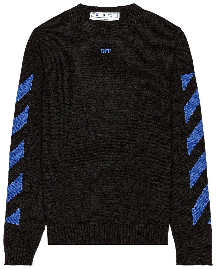 Off White Diag Knit Crewneck BlackBlue