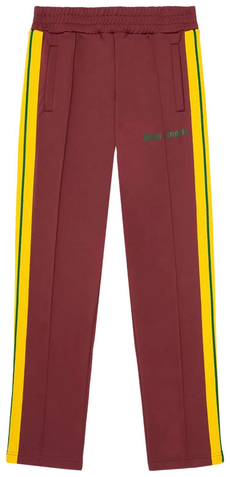Palm Angels College Track Pants BurgundyFluorescent Green