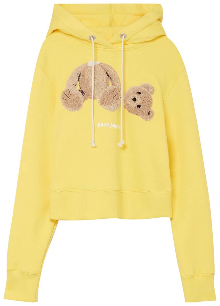 Palm Angels Bear Fitted Hoodie YellowBrown