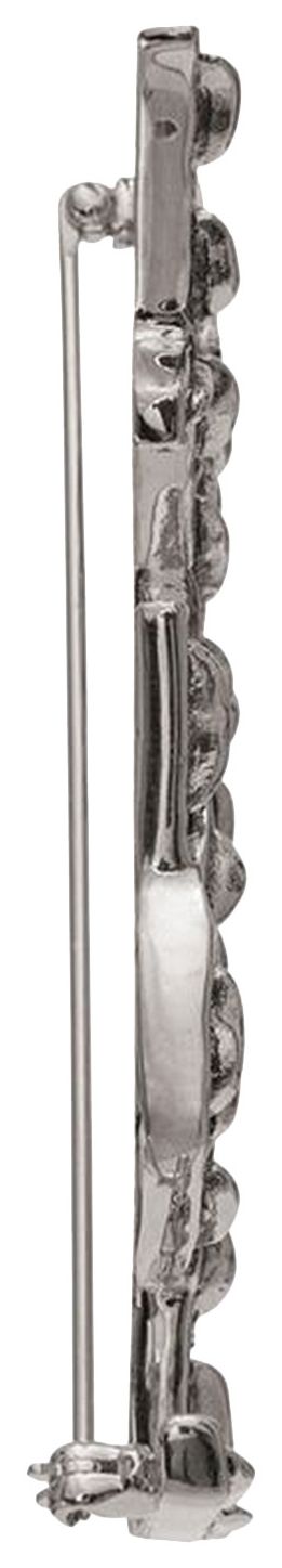 Saint Laurent Opyum Logo Crocodile Texture Brooch Silver