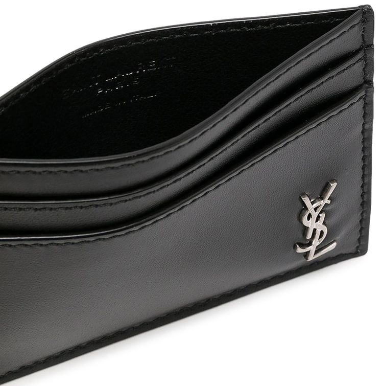 Saint Laurent Logo Plaque Cardholder Nero