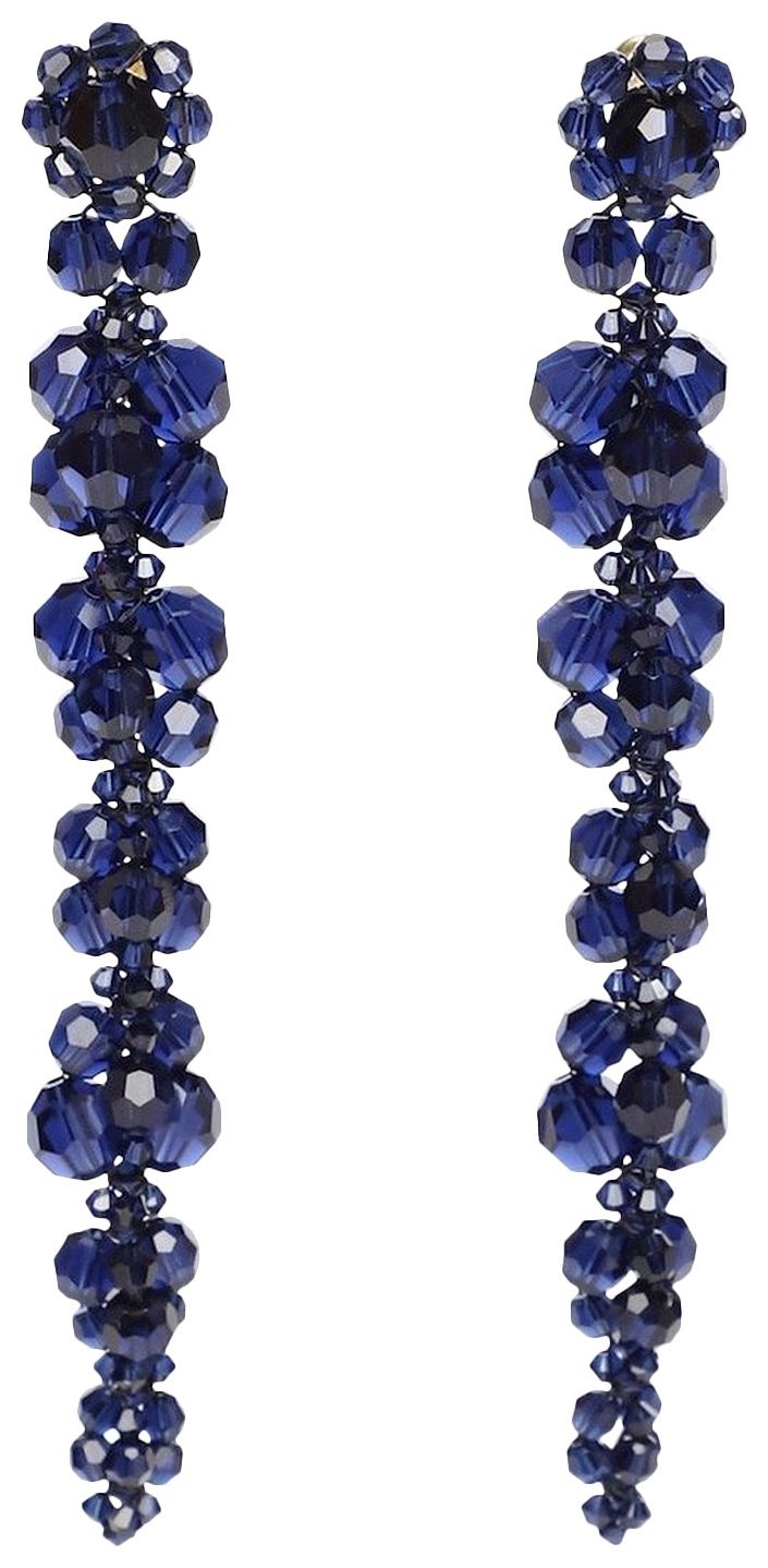 Simone Rocha Long Cluster Drip Earring Navy