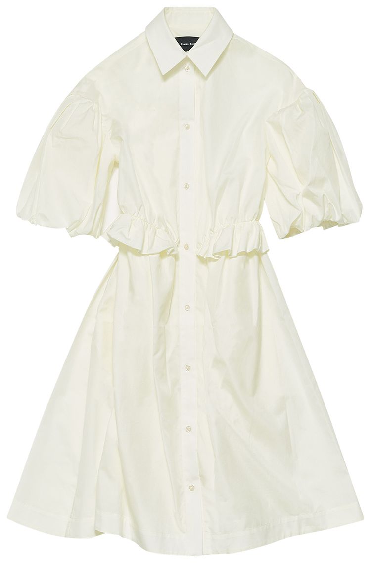 Simone Rocha Twisted Hip Shirt Dress Cream