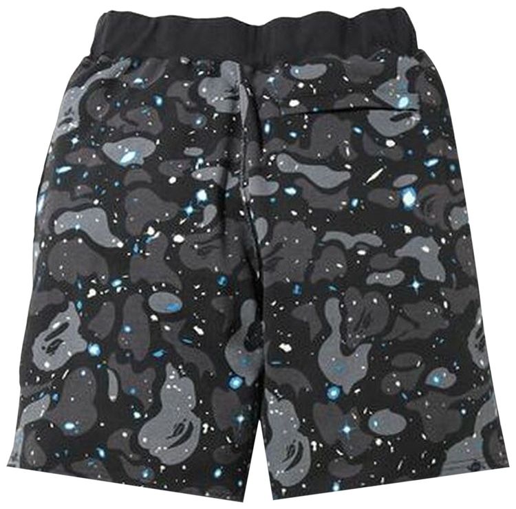 BAPE Space Camo Sweat Wide Shorts Black