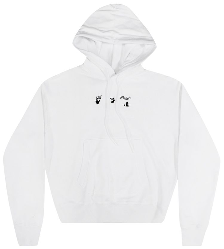 Off White Offf Over Flatlock Hoodie BlackWhite